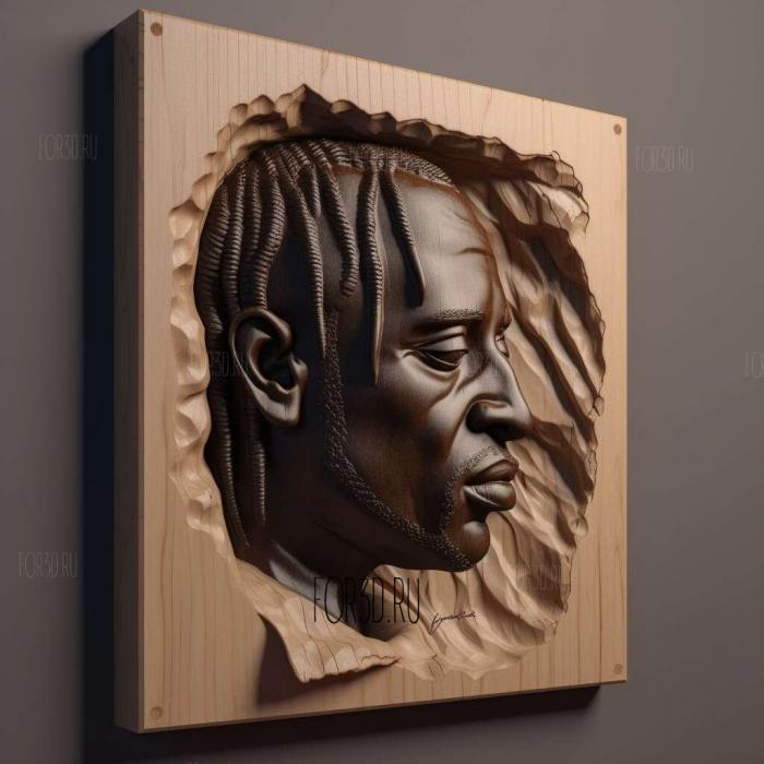 travis scott 3 stl model for CNC